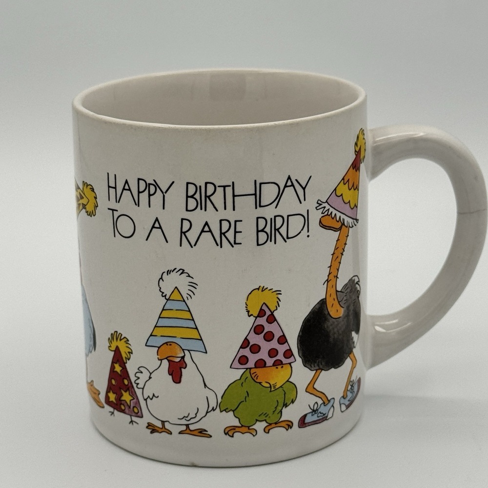 Vintage Applause Happy Birthday Rare Bird Mug The‎ Card Mug Korea Parrot Lover